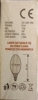 Żarówka zwykła bagnetowa do maszyny do szycia E14 15W  B15d