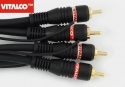 Przyłącze 2*wtyk RCA / 2*wtyk RCA RK260 (6+2+6mm) 5,0m blister Vitalco 2163