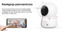 Kamera IP WiFi, obrotowa, HD, MIC, Intercom, microSD.