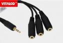 Adapter wtyk 3,5 stero / 3 x gniazdo jack 3,5 stereo JR181 przewód Vitalco