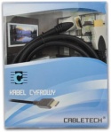 Kabel HDMI 1,8m CABLETECH złocony, kątowy