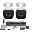 Zestaw monitoringu 2 HIKVision 2 kamery + rejstr. + akces.